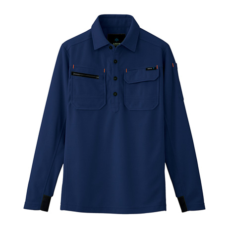 長袖ポロシャツ_ポロシャツ・Tシャツ_【AZ10608-ait】 008.ネイビー