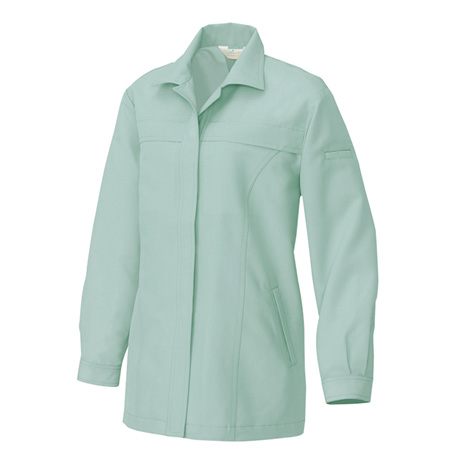 レディース長袖スモック_作業服_【AZ1241-ait】 015.グリーン
