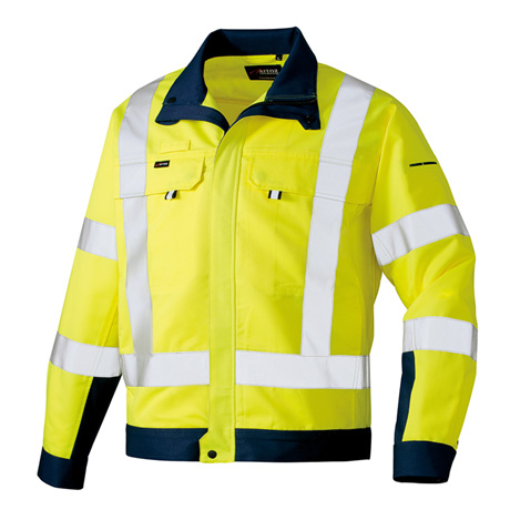 長袖ブルゾン_作業服_【AZ2701-ait】 091.ハイパーイエロー×ネイビー