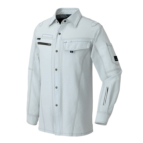 長袖シャツ_作業服_【AZ30435-ait】 004.ライトグレー