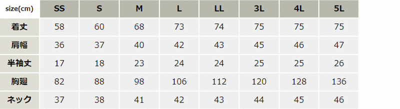 静電半袖ボタンダウンポロシャツ_ポロシャツ・Tシャツ_【AZ50006-ait】 サイズ表