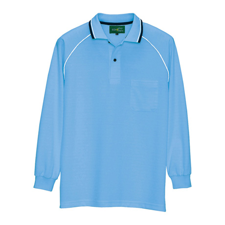 静電長袖ポロシャツ_ポロシャツ・Tシャツ_【AZ50010-ait】 007.サックス