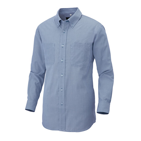 長袖ボタンダウンシャツ_クールビズ_【AZ50401-ait】 107.サックス