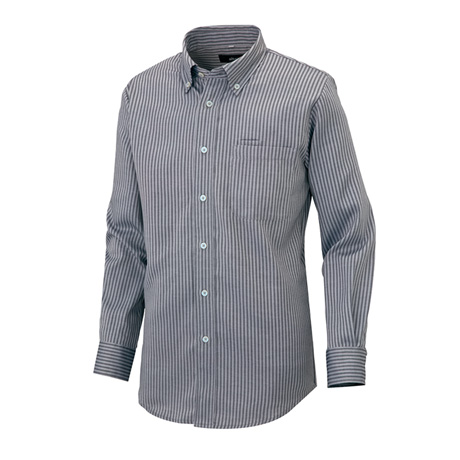 長袖ボタンダウンシャツ_クールビズ_【AZ50403-ait】 014.チャコール