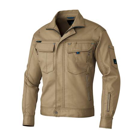 長袖ストレッチブルゾン_作業服_【AZ60301-ait】 025.カーキ