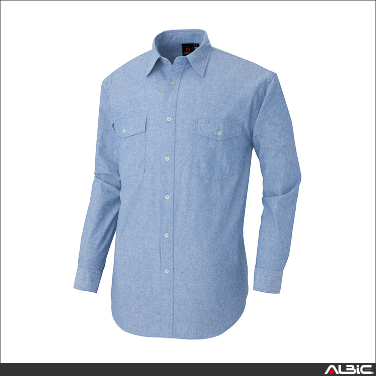 長袖ダンガリーシャツ_クールビズ_【AZ7610-ait】 商品写真