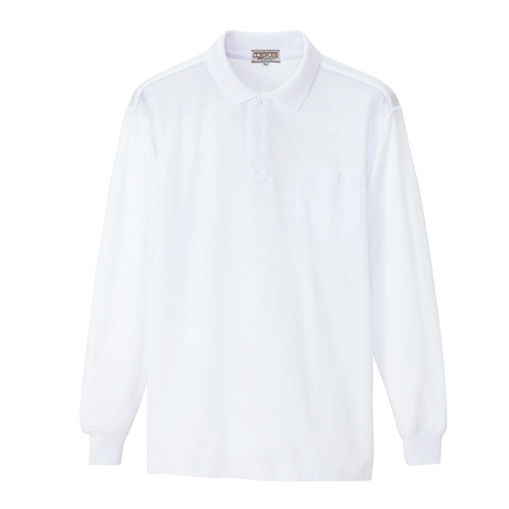 長袖ポロシャツ_ポロシャツ・Tシャツ_【AZ7614-ait】 001.ホワイト