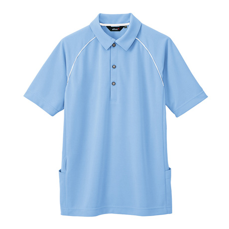 バックサイドポケット付半袖ポロシャツ_ポロシャツ・Tシャツ_【AZ7663-ait】 007.サックス