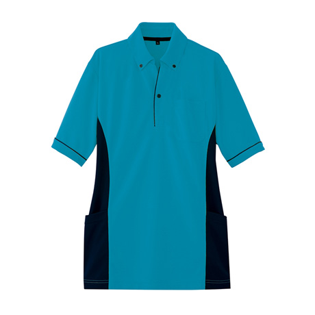 サイドポケット半袖ポロシャツ_ポロシャツ・Tシャツ_【AZ7679-ait】 027.ターコイズ