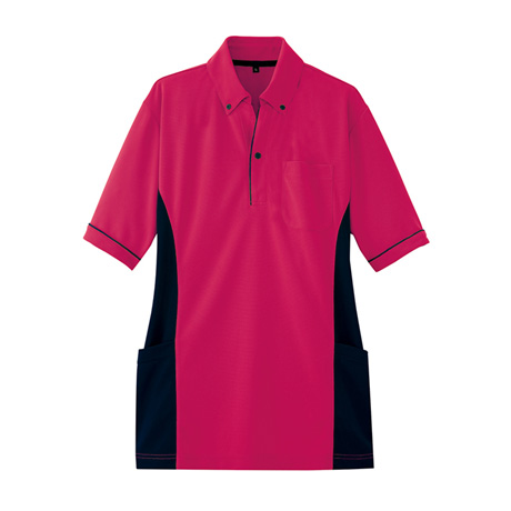 サイドポケット半袖ポロシャツ_ポロシャツ・Tシャツ_【AZ7679-ait】 139.ローズ