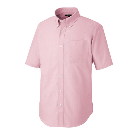 半袖オックスボタンダウンシャツ_クールビズ_【AZ7823-ait】 060.ピンク