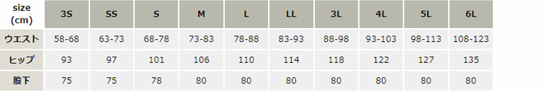 ストレッチカーゴパンツ（ノータック）_作業服_【AZ7844-ait】 サイズ表