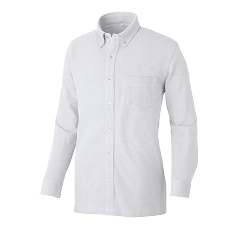 長袖ニットボタンダウンシャツ_クールビズ_【AZ7853-ait】 001.ホワイト