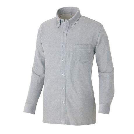 長袖ニットボタンダウンシャツ_クールビズ_【AZ7853-ait】 004.グレー