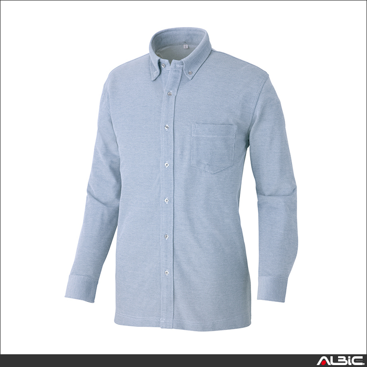 長袖ニットボタンダウンシャツ_クールビズ_【AZ7853-ait】 商品写真