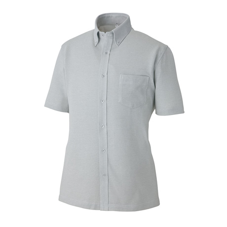 半袖ニットボタンダウンシャツ_クールビズ_【AZ7854-ait】 004.グレー