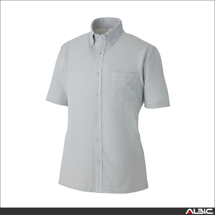 半袖ニットボタンダウンシャツ_クールビズ_【AZ7854-ait】 商品写真