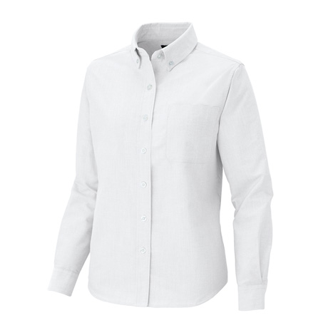 レディース長袖オックスボタンダウンシャツ_クールビズ_【AZ7871-ait】 001.ホワイト