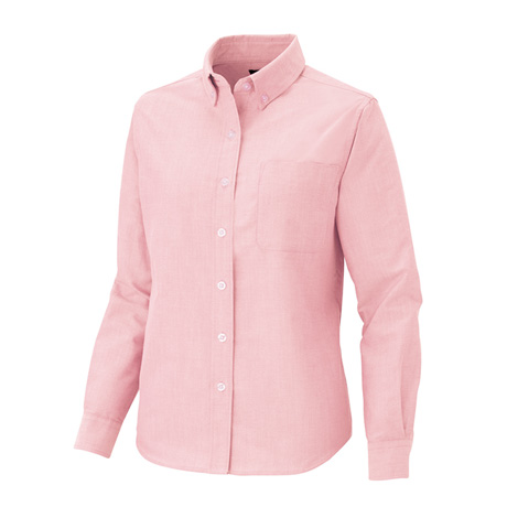 レディース長袖オックスボタンダウンシャツ_クールビズ_【AZ7871-ait】 060.ピンク