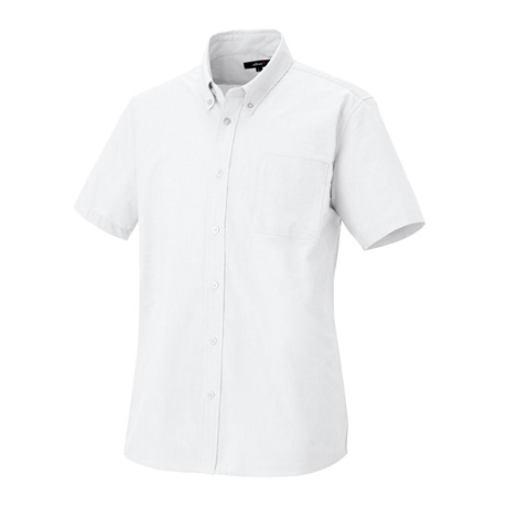 メンズ半袖オックスボタンダウンシャツ_クールビズ_【AZ7872-ait】 001.ホワイト