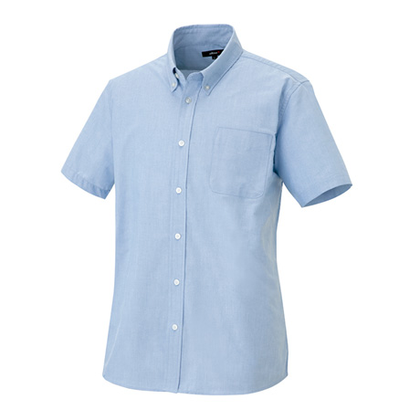 メンズ半袖オックスボタンダウンシャツ_クールビズ_【AZ7872-ait】 007.サックス