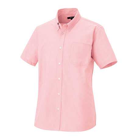 メンズ半袖オックスボタンダウンシャツ_クールビズ_【AZ7872-ait】 060.ピンク