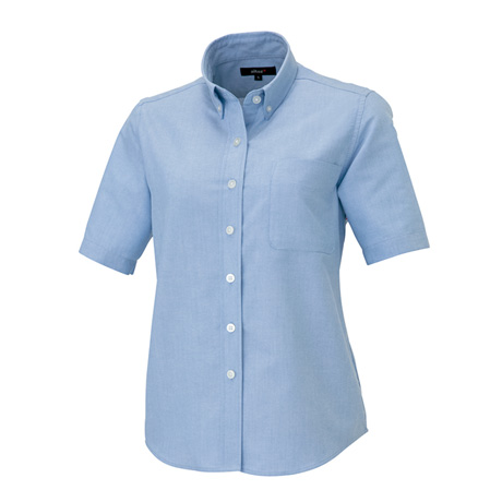 レディース半袖オックスボタンダウンシャツ_クールビズ_【AZ7873-ait】 007.サックス