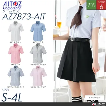 レディース半袖オックスボタンダウンシャツ...