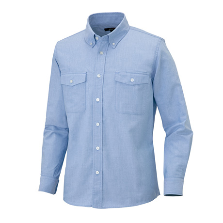 長袖オックスボタンダウンシャツ_クールビズ_【AZ7880-ait】 007.サックス