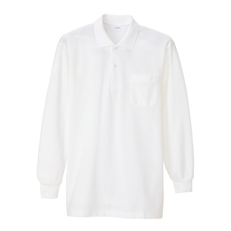 長袖ポロシャツ_ポロシャツ・Tシャツ_【AZ860-ait】 001.ホワイト