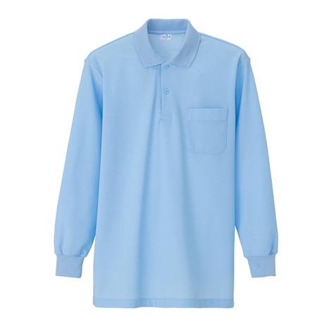 長袖ポロシャツ_ポロシャツ・Tシャツ_【AZ860-ait】 003.サックス