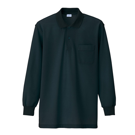 長袖ポロシャツ_ポロシャツ・Tシャツ_【AZ860-ait】 010.ブラック