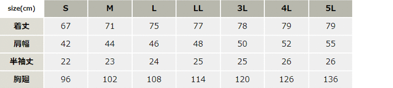 半袖ポロシャツ_ポロシャツ・Tシャツ_【AZ861-ait】 サイズ表