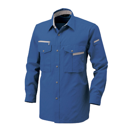 長袖シャツ【BF501-ALT】 1.ブルー