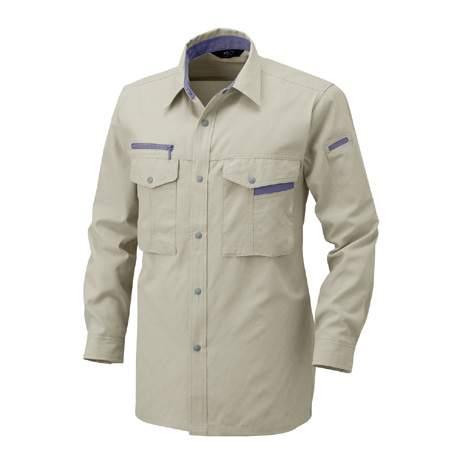 長袖シャツ【BF501-ALT】 2.ベージュ