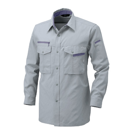 長袖シャツ【BF501-ALT】 3.グレー