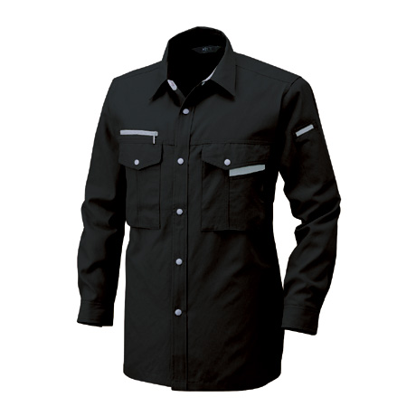 長袖シャツ【BF501-ALT】 91.ブラック