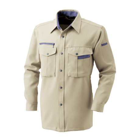 厚手長袖シャツ【BF511-ALT】 2.ベージュ