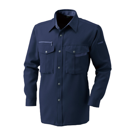 厚手長袖シャツ【BF511-ALT】 100.ネイビー