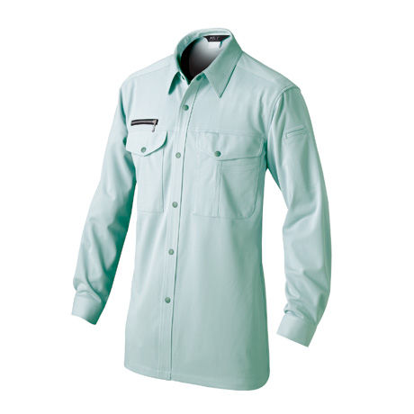 マルチ機能長袖ニットシャツ【BF801-ALT】 4.アースグリーン