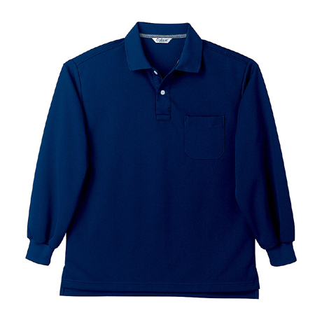 長袖ポロシャツ【CL1001-NAH】 34.ネイビー