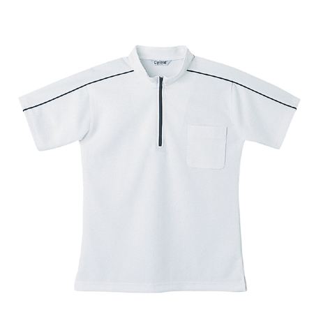 ZIP半袖ポロシャツ【CL3000-NAH】 24.ホワイト
