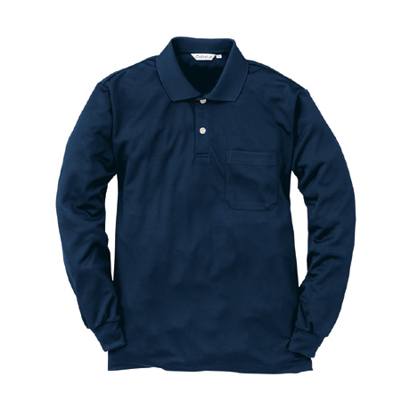 長袖ポロシャツ（ポケット付）【CL333-ALT】 34.ネイビー