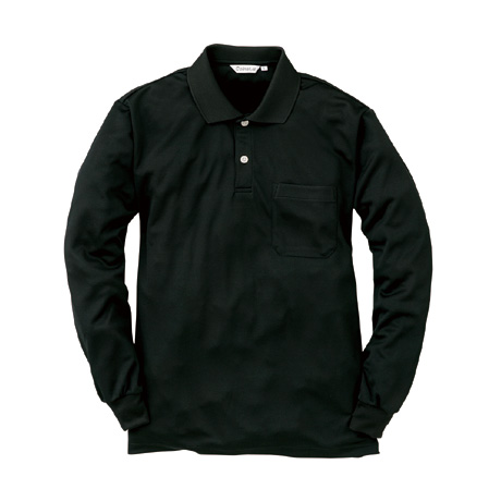 長袖ポロシャツ（ポケット付）【CL333-ALT】 91.ブラック