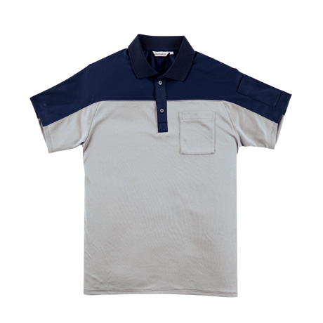半袖ポロシャツ【CL888-ALT】 23.シルバーグレー×ネイビー