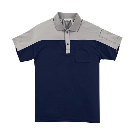 半袖ポロシャツ【CL888-ALT】 34.ネイビー×シルバーグレー
