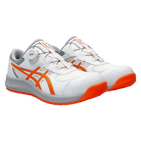 セーフティーシューズ ウィンジョブ　219BOA【CP219-OTF】  100.ホワイト×ショッキングオレンジ