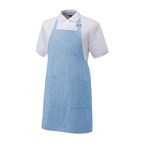 ギンガムチェックエプロン【CR300-ALT】 3.ブルー