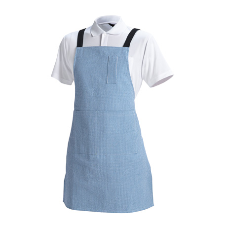 ギンガムチェックエプロン【CR500-ALT】 3.ブルー