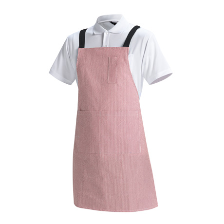 ストライプエプロン【CR600-ALT】 16.レッド